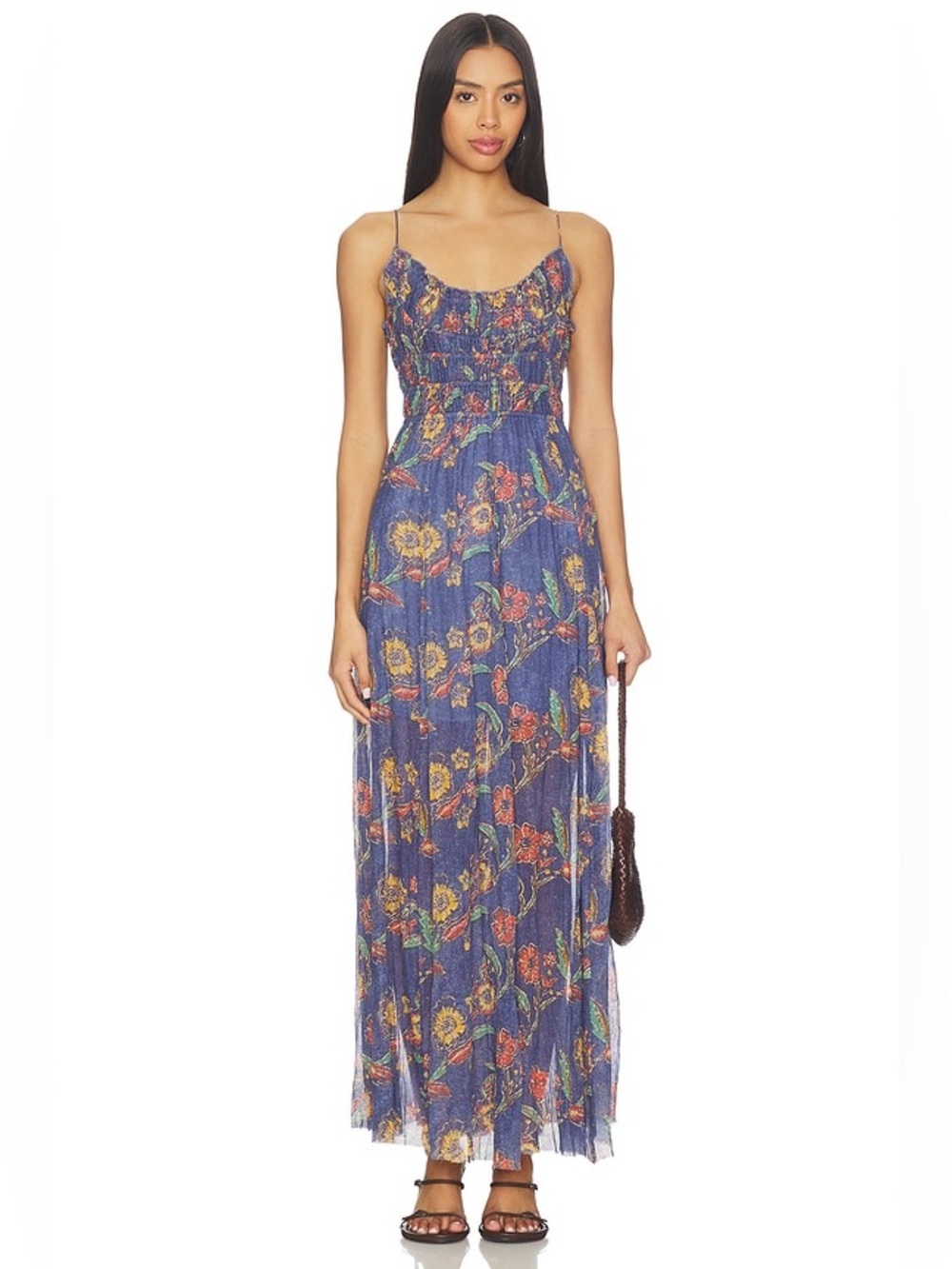 Free People One Ciella Printed Scoop Neck Sleeveless A-Line Maxi Dress - Picture 8 of 9